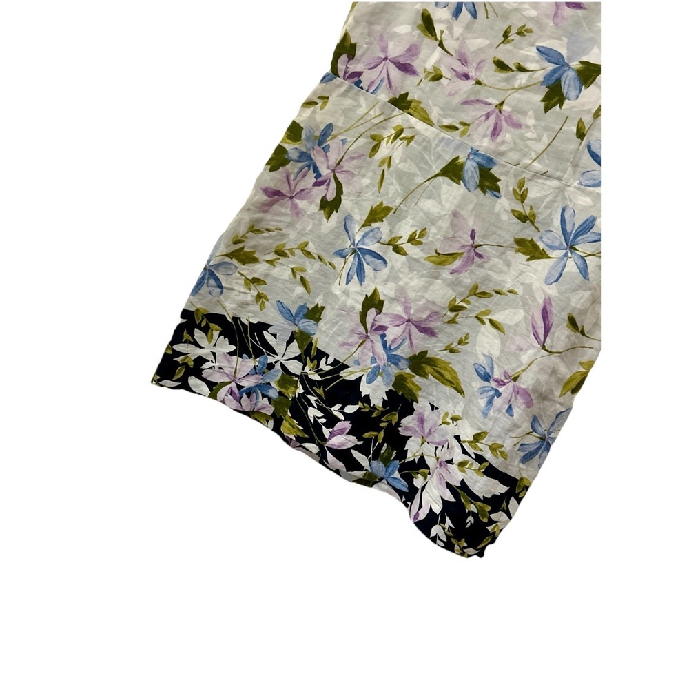 J.Jill Love Linen Floral Shift Dress Womens Petite L Sleeveless Pockets Summer - Picture 9 of 10